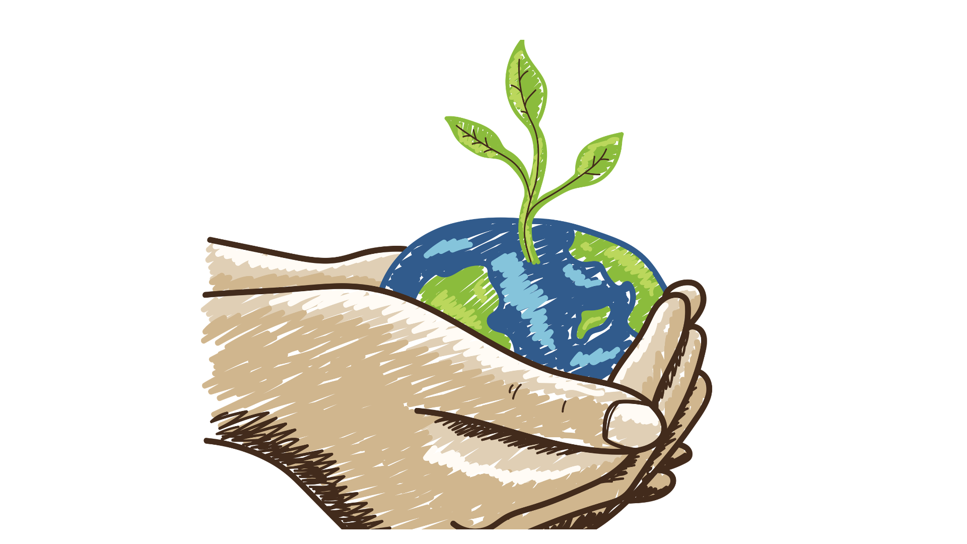 Mãos segurando a Terra